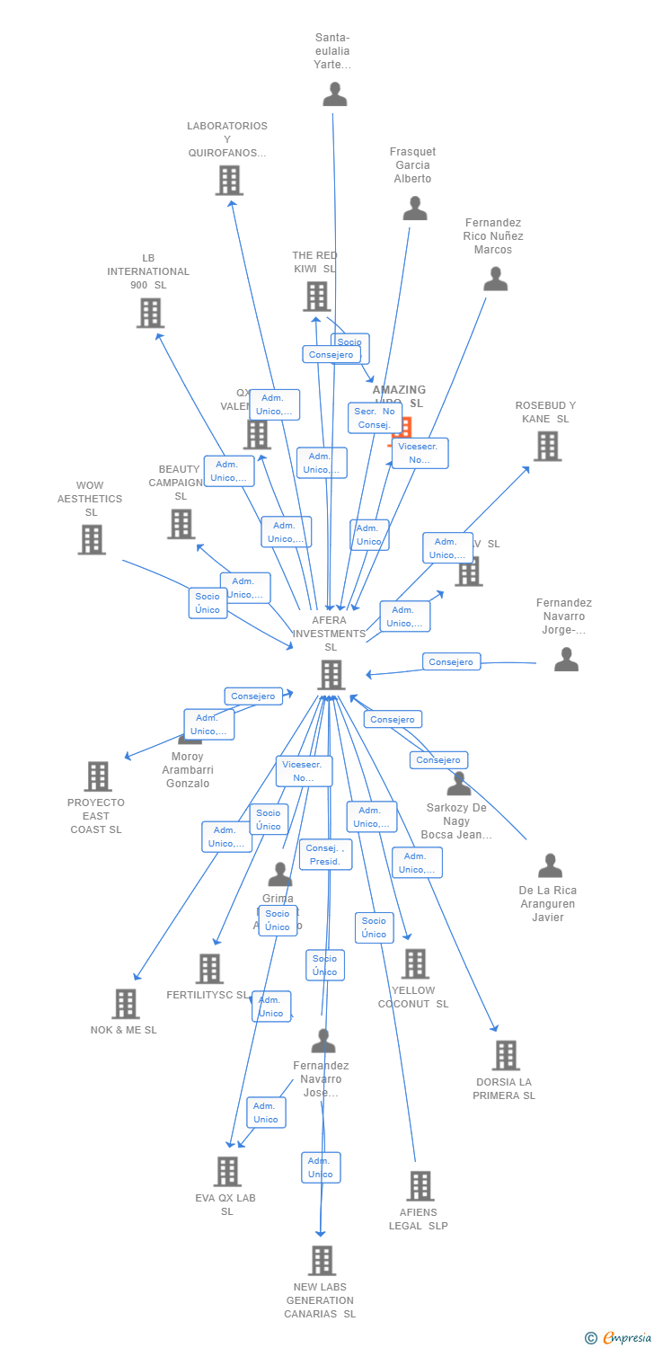 Vinculaciones societarias de AMAZING LIPO SL