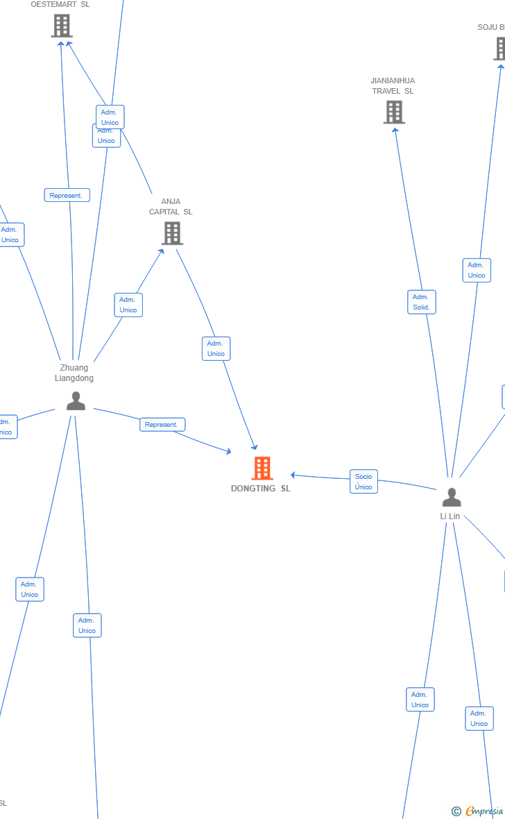 Vinculaciones societarias de DONGTING SL