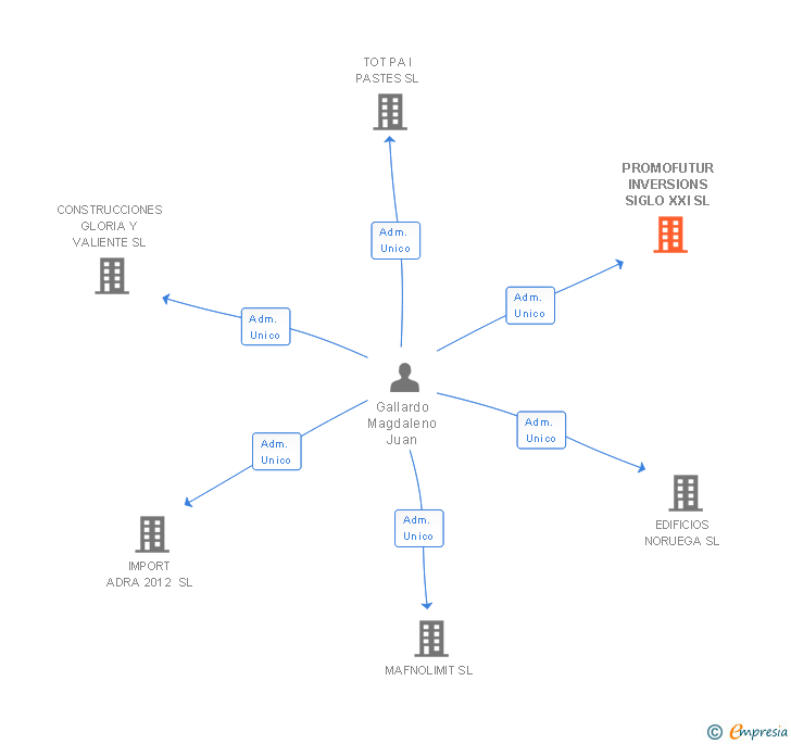Vinculaciones societarias de PROMOFUTUR INVERSIONS SIGLO XXI SL