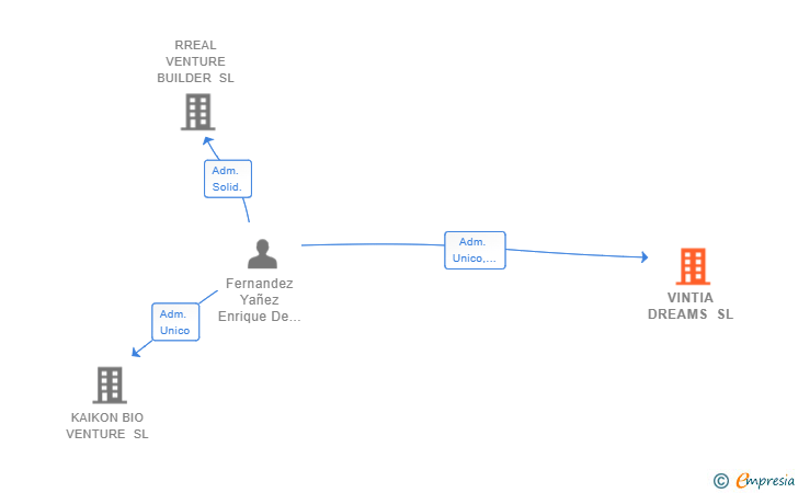 Vinculaciones societarias de VINTIA DREAMS SL