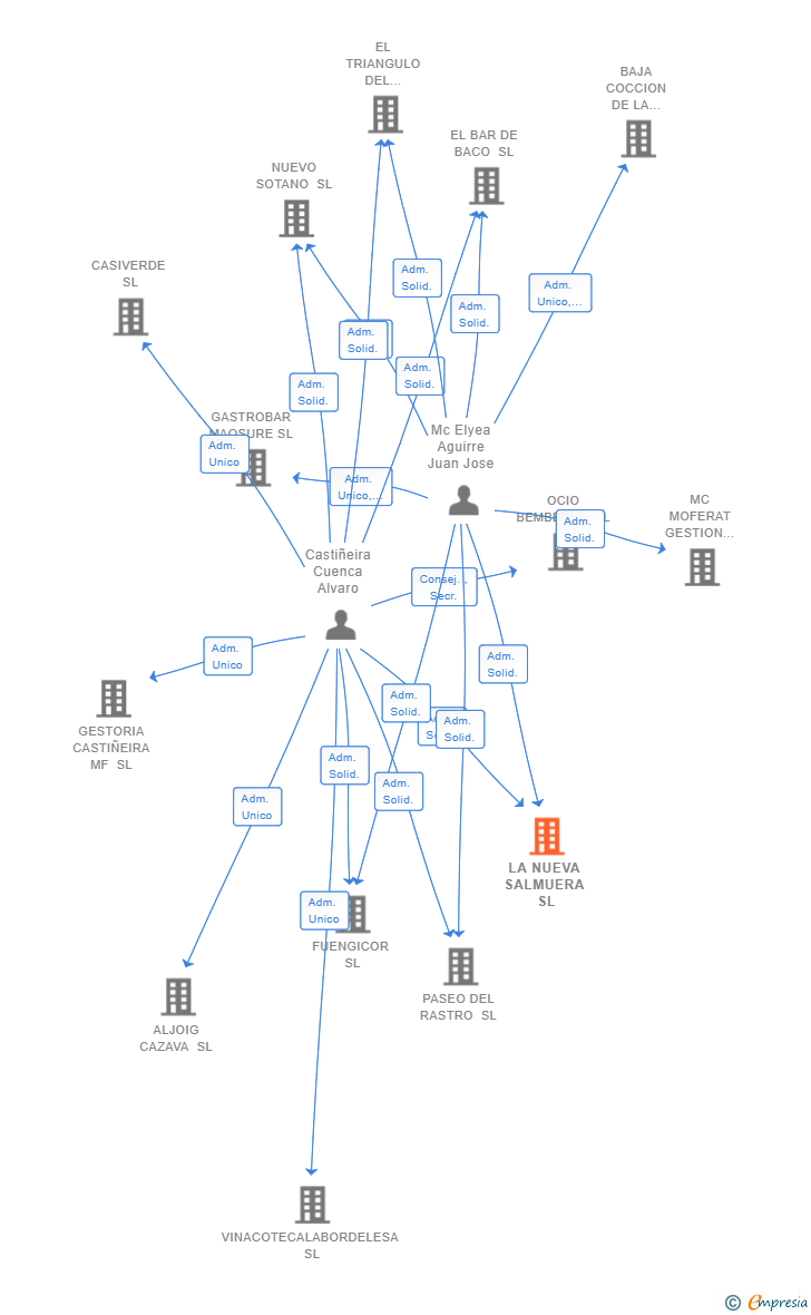 Vinculaciones societarias de LA NUEVA SALMUERA SL
