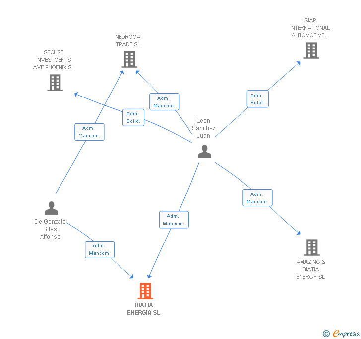 Vinculaciones societarias de BIATIA ENERGIA SL