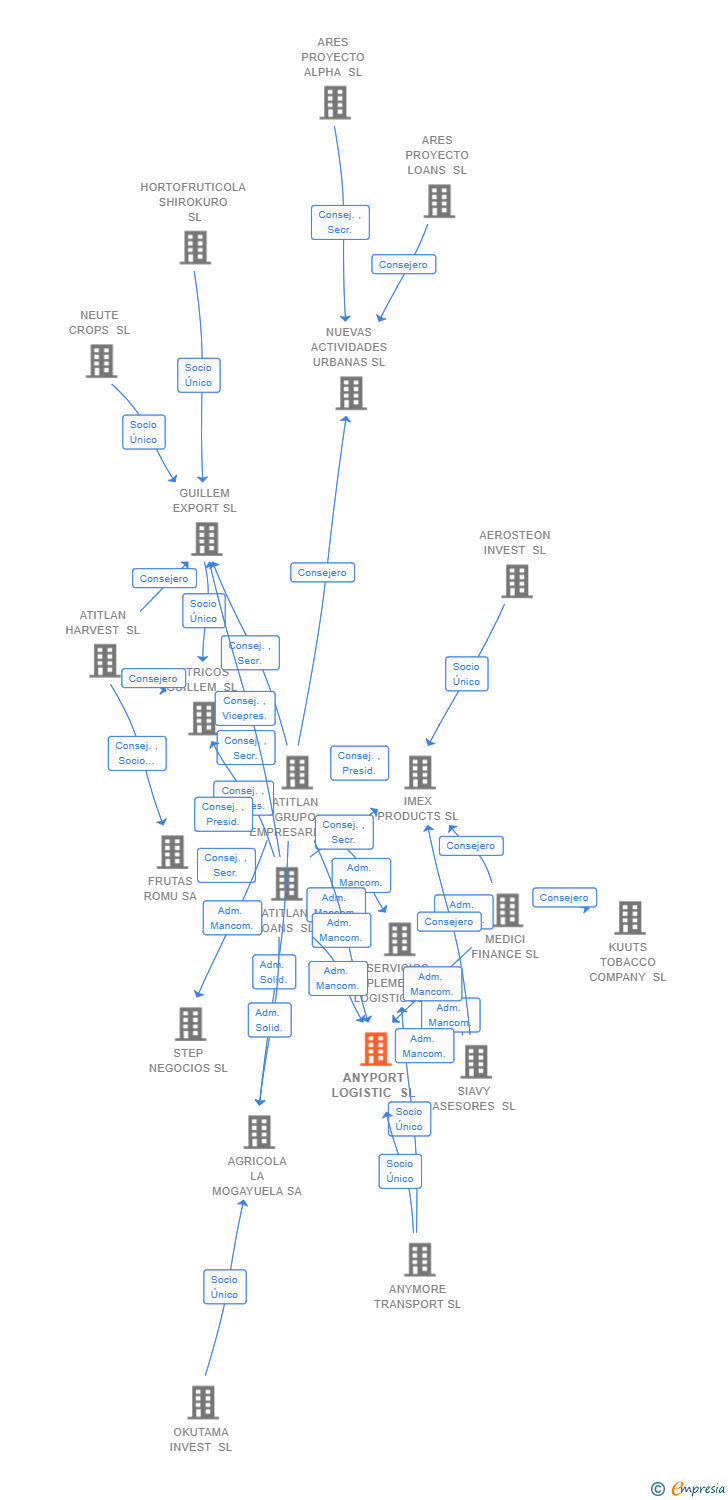 Vinculaciones societarias de ANYPORT LOGISTIC SL