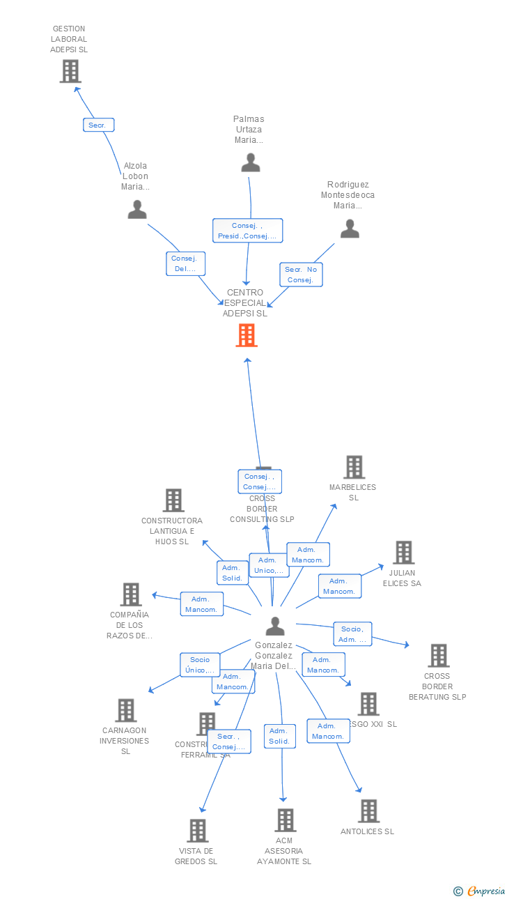 Vinculaciones societarias de CENTRO ESPECIAL ADEPSI SL