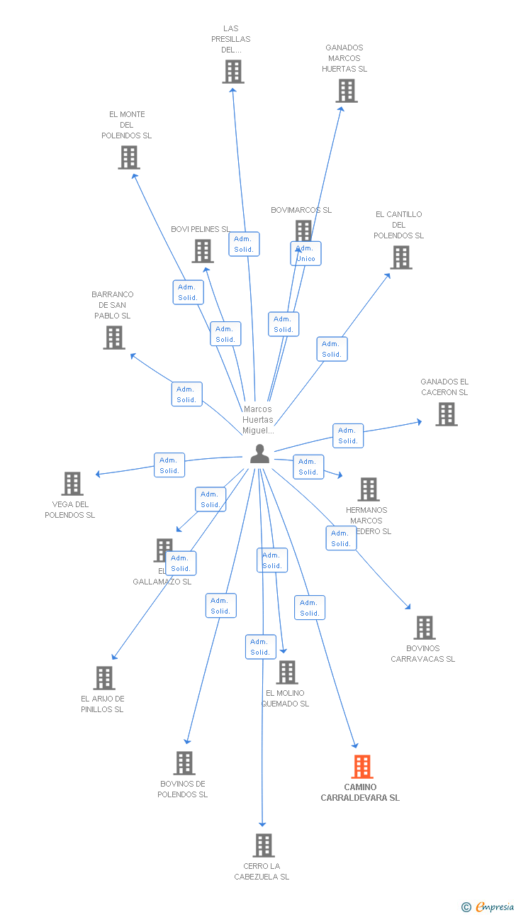 Vinculaciones societarias de CAMINO CARRALDEVARA SL
