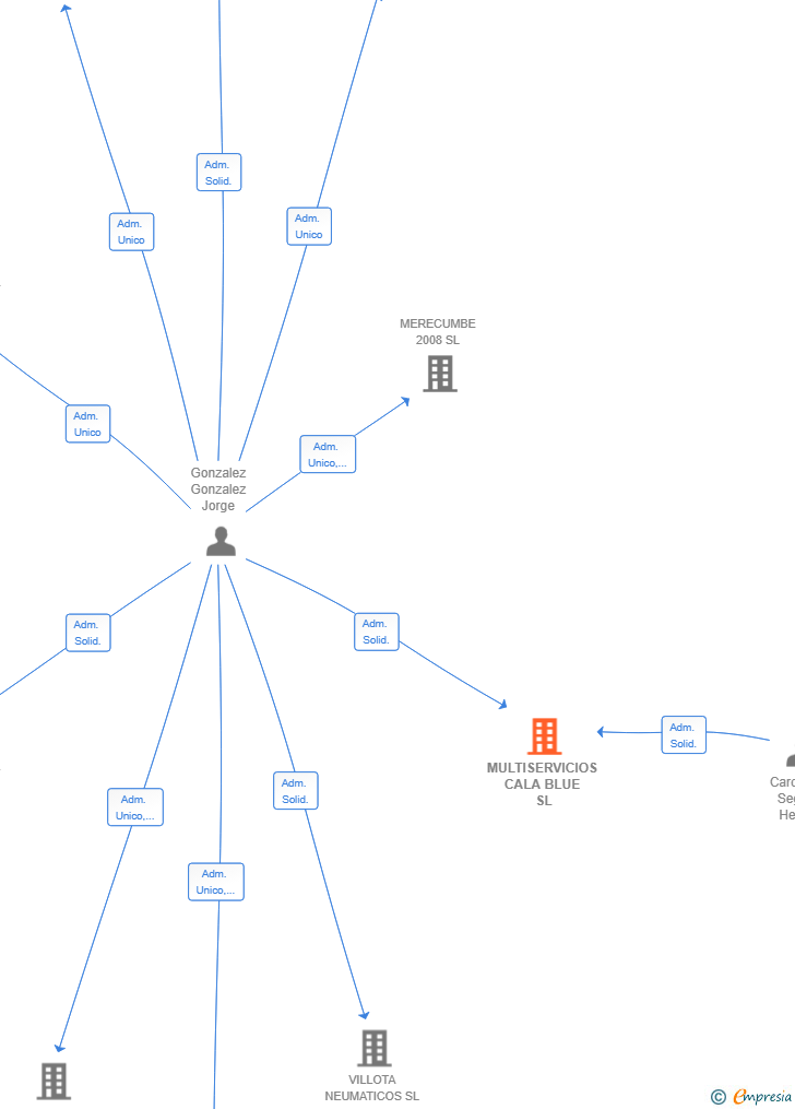 Vinculaciones societarias de MULTISERVICIOS CALA BLUE SL