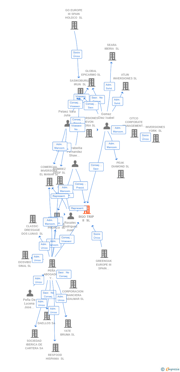 Vinculaciones societarias de BGO TRIP II SL