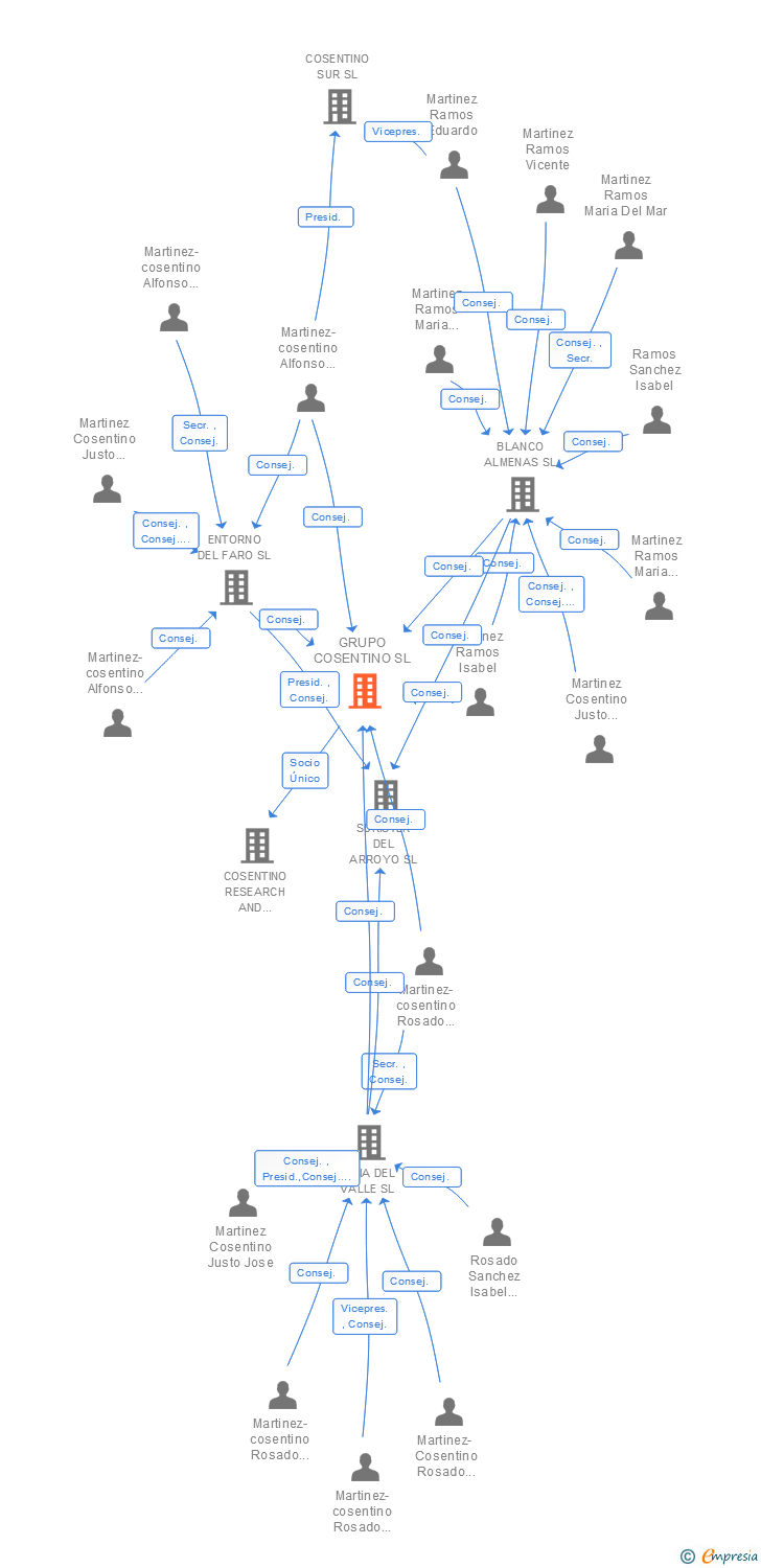 Vinculaciones societarias de COSENTINO SA