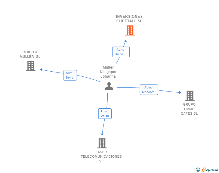 Vinculaciones societarias de INVERSIONES CHEETAH SL