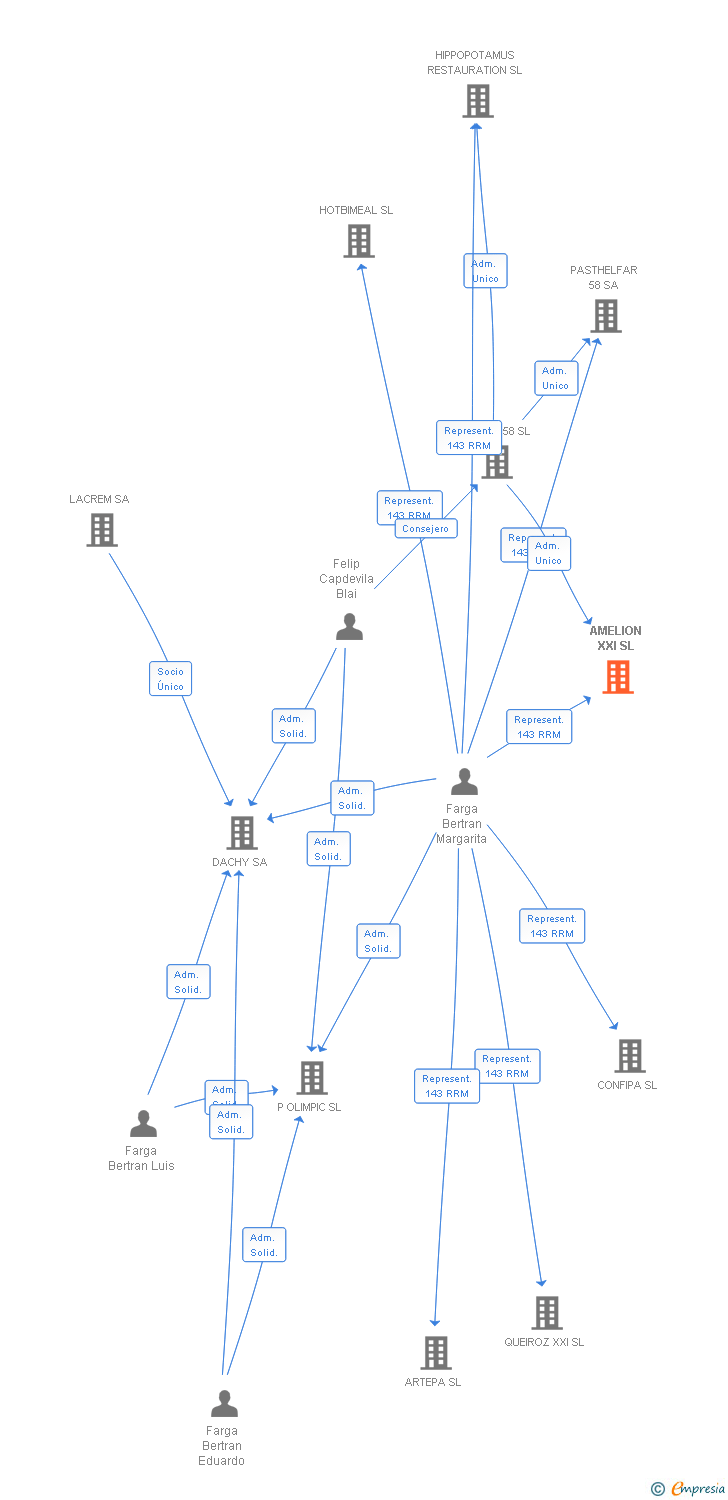 Vinculaciones societarias de AMELION XXI SL (EXTINGUIDA)