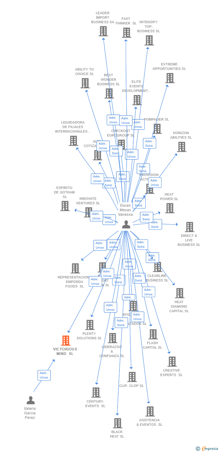 Vinculaciones societarias de VICTORIOUS MIND SL