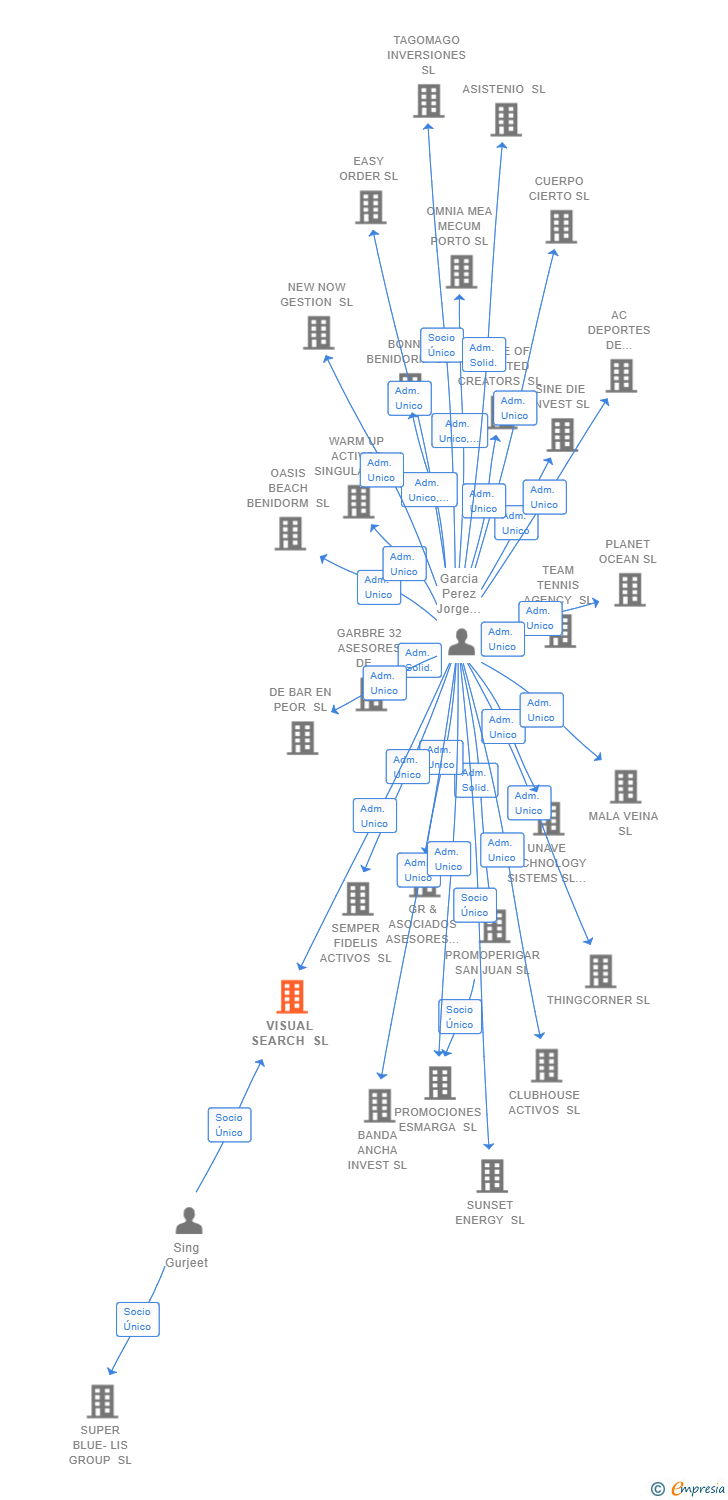 Vinculaciones societarias de VISUAL SEARCH SL