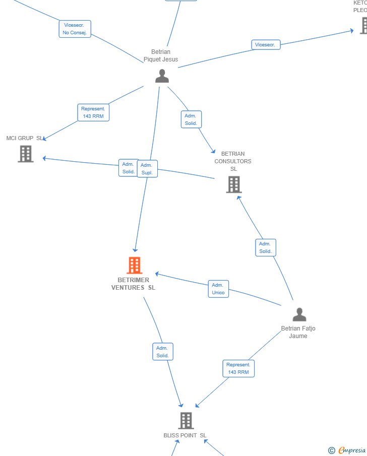 Vinculaciones societarias de BETRIMER VENTURES SL