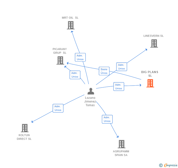 Vinculaciones societarias de BIG PLANS SL