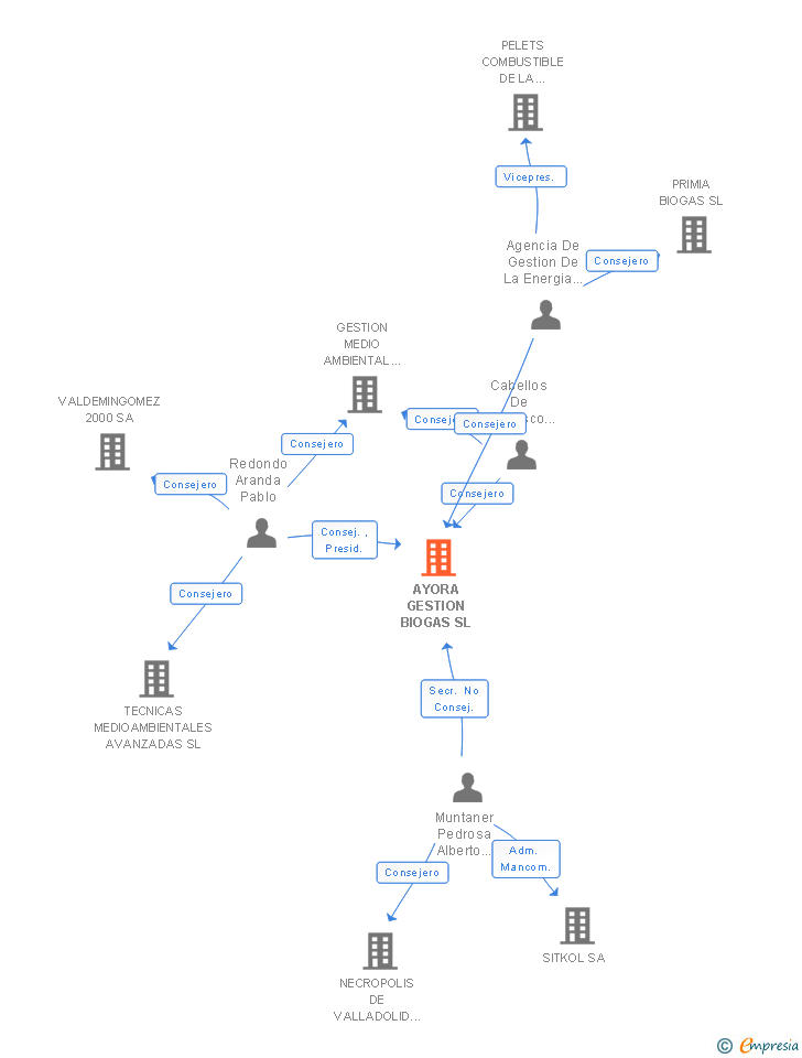 Vinculaciones societarias de AYORA GESTION BIOGAS SL