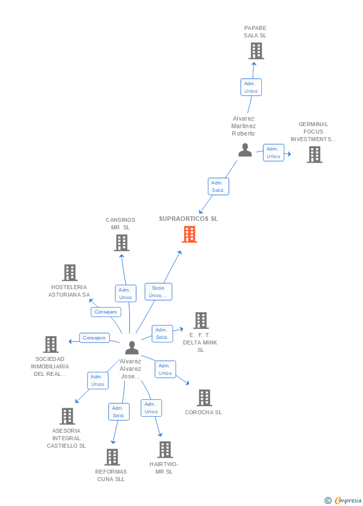 Vinculaciones societarias de SUPRAORTICOS SL