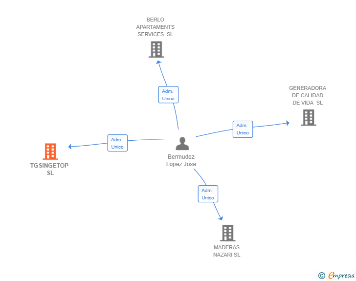 Vinculaciones societarias de TGSINGETOP SL