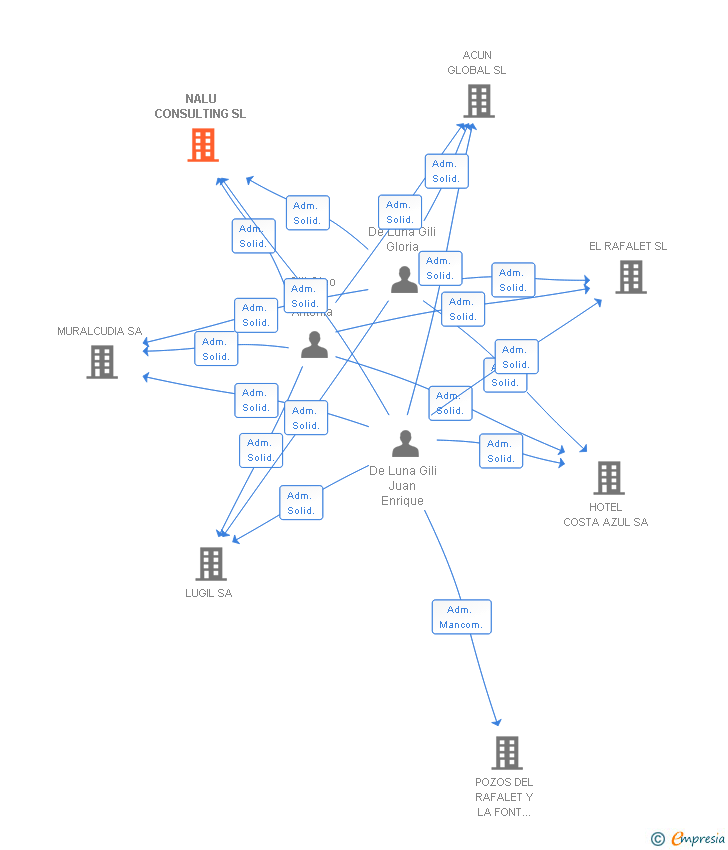Vinculaciones societarias de NALU CONSULTING SL