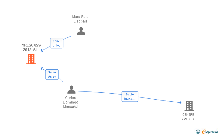 Vinculaciones societarias de TYRESCASS 2012 SL (EXTINGUIDA)