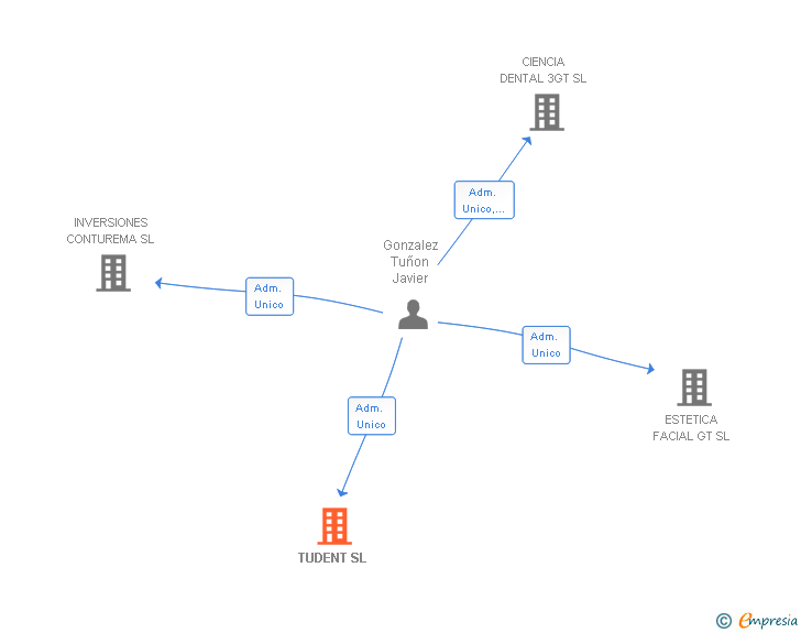 Vinculaciones societarias de TUDENT SL
