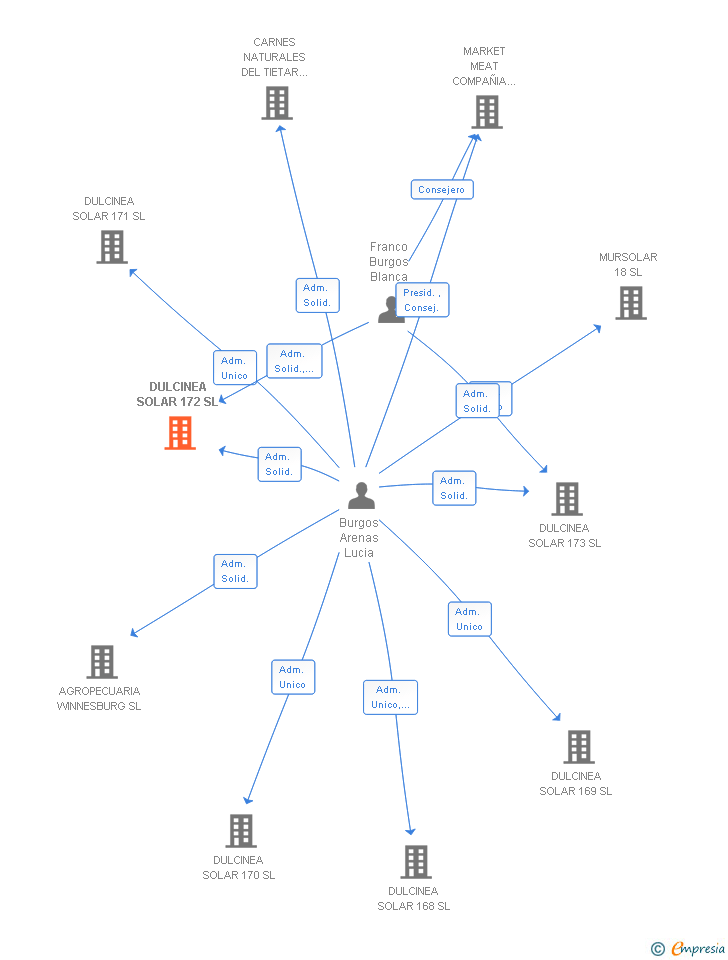 Vinculaciones societarias de DULCINEA SOLAR 172 SL