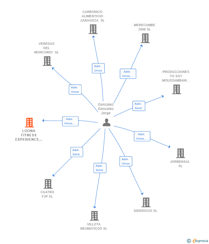 Vinculaciones societarias de LOONA FITNESS EXPERIENCE SL