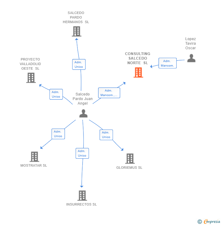 Vinculaciones societarias de CONSULTING SALCEDO NORTE SL