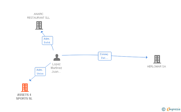 Vinculaciones societarias de ASSETS 4 SPORTS SL