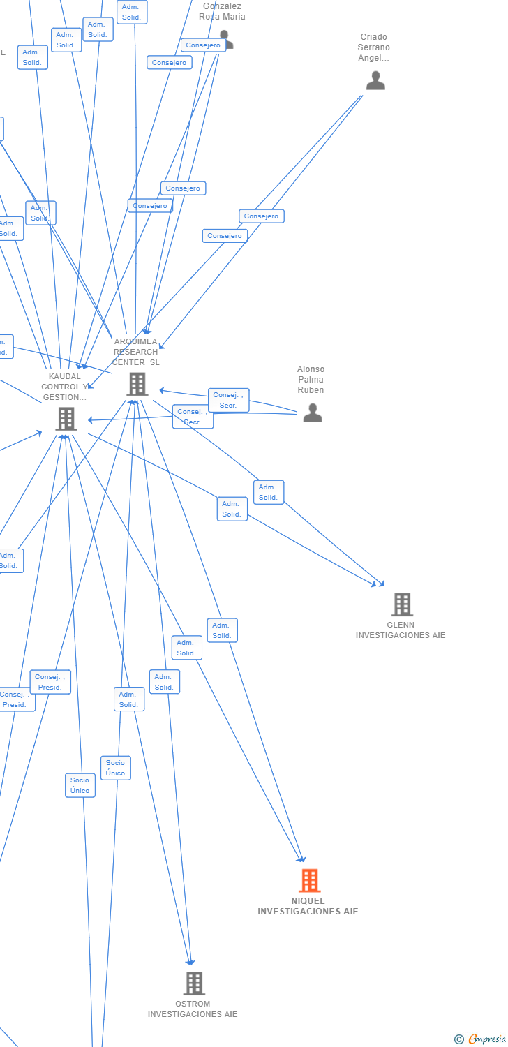 Vinculaciones societarias de NIQUEL INVESTIGACIONES AIE