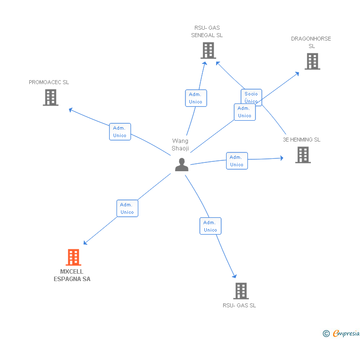 Vinculaciones societarias de MXCELL ESPAGNA SA