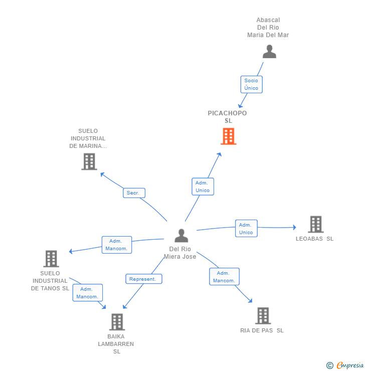 Vinculaciones societarias de PICACHOPO SL