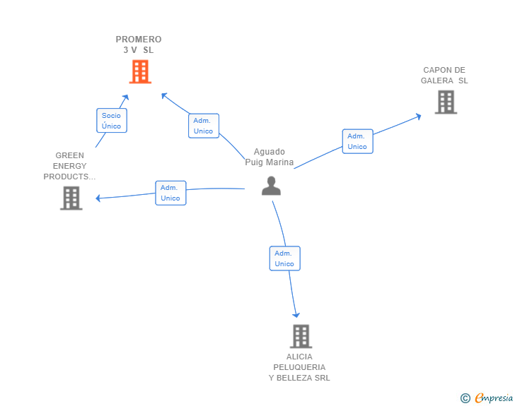 Vinculaciones societarias de PROMERO 3 V SL