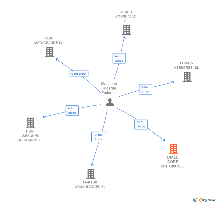 Vinculaciones societarias de BIALE CORP SOFTWARE SOLUTIONS SL