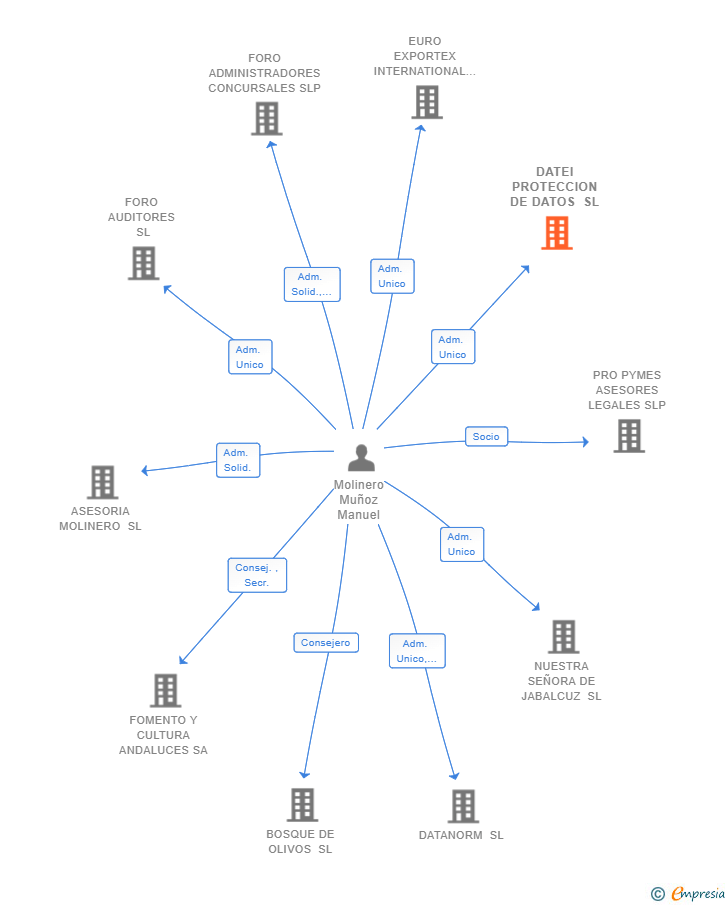 Vinculaciones societarias de DATEI PROTECCION DE DATOS SL