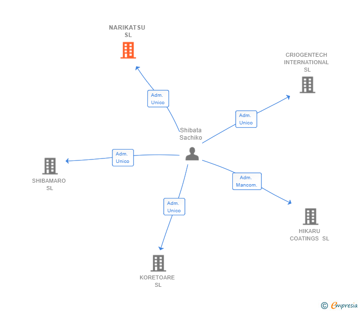 Vinculaciones societarias de NARIKATSU SL