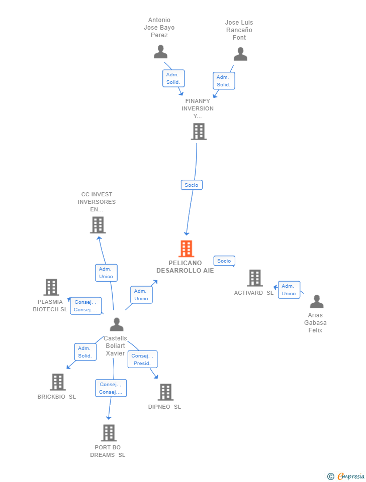 Vinculaciones societarias de PELICANO DESARROLLO AIE