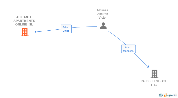 Vinculaciones societarias de ALICANTE APARTMENTS ONLINE SL