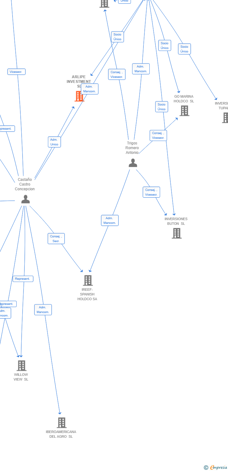 Vinculaciones societarias de ARLIPE INVESTMENT SL