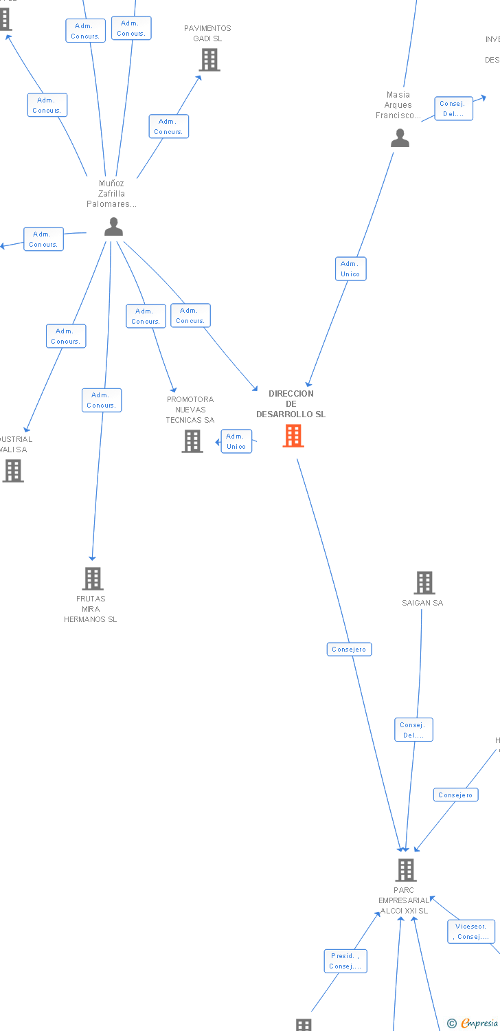 Vinculaciones societarias de DIRECCION DE DESARROLLO SL