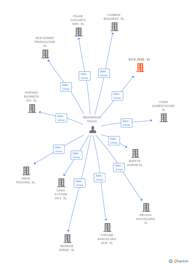 Vinculaciones societarias de KOS 2020 SL