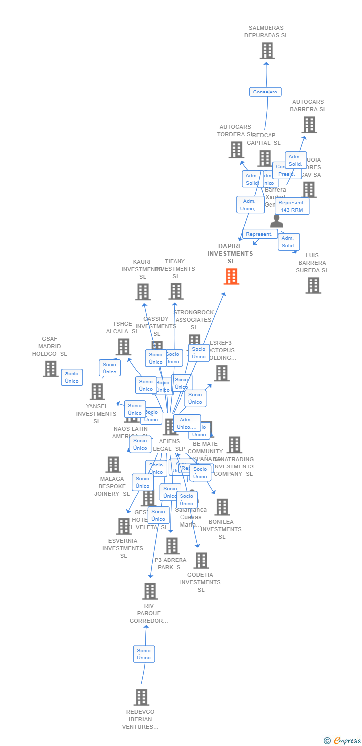 Vinculaciones societarias de DAPIRE INVESTMENTS SL