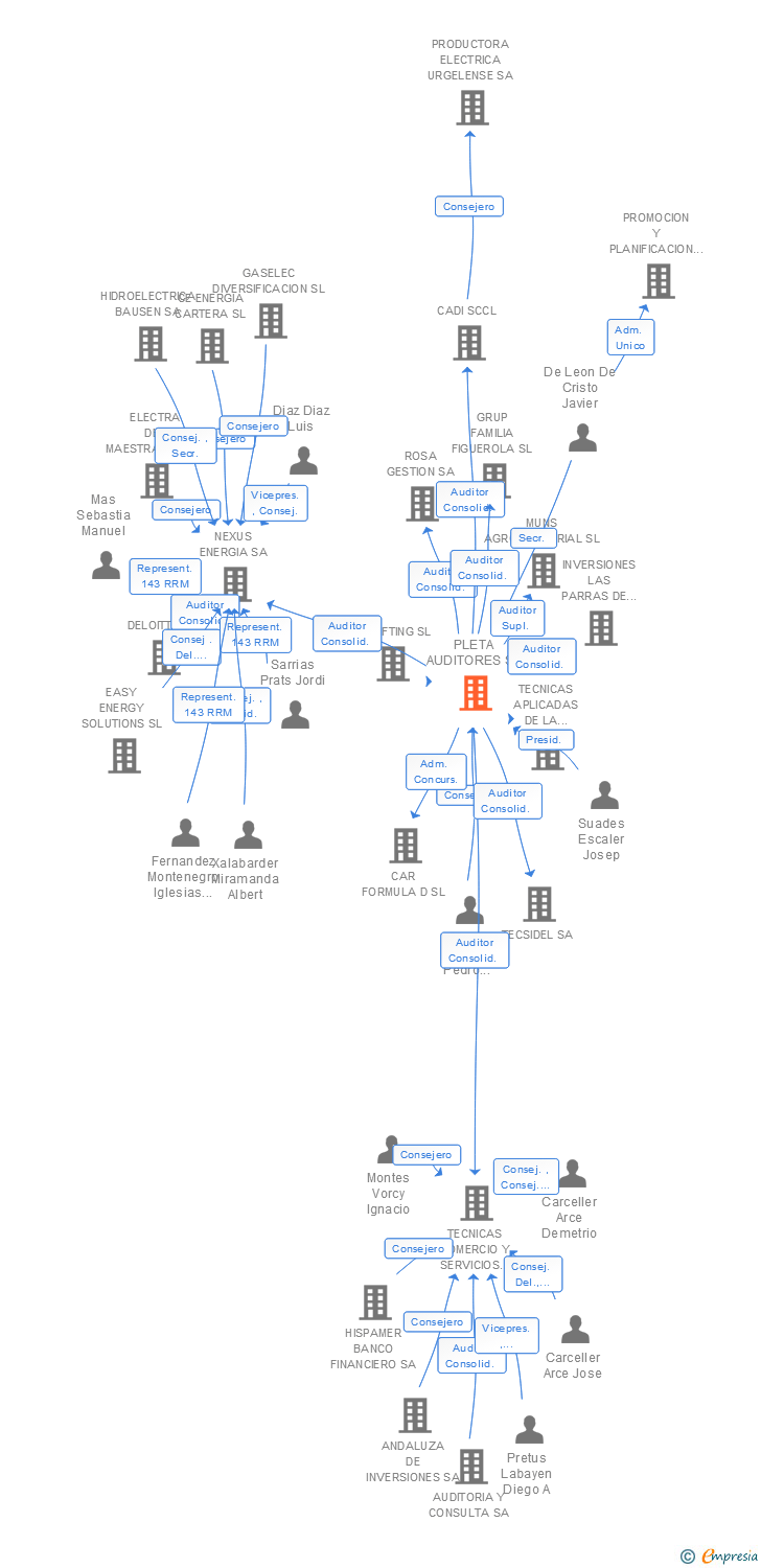 Vinculaciones societarias de PLETA AUDITORES SL