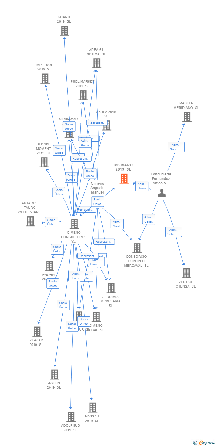 Vinculaciones societarias de MICMARO 2019 SL
