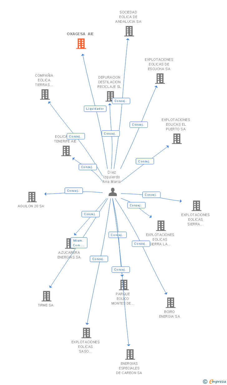 Vinculaciones societarias de OXAGESA AIE