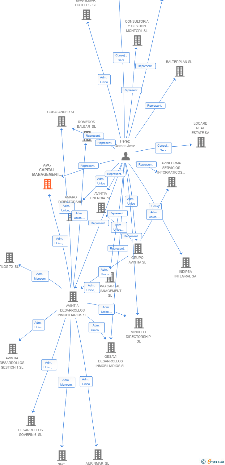 Vinculaciones societarias de AVG CAPITAL MANAGEMENT 19 SA