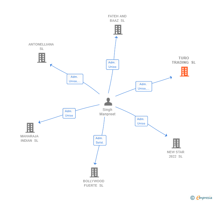 Vinculaciones societarias de TURO TRADING SL