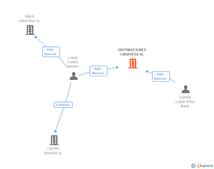 Vinculaciones societarias de DISTRIBUCIONES CARAVESA SL