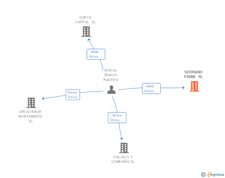 Vinculaciones societarias de SERRANO PRIME SL