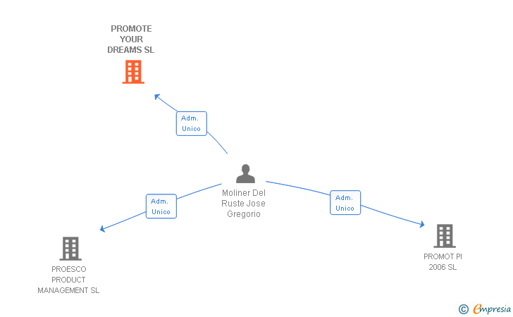 Vinculaciones societarias de PROMOTE YOUR DREAMS SL (EXTINGUIDA)