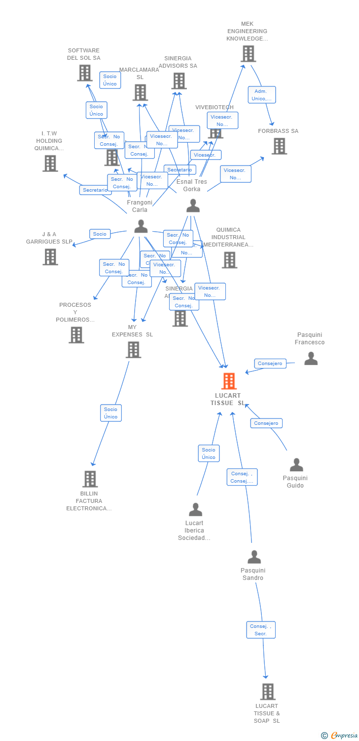 Vinculaciones societarias de LUCART TISSUE SL